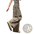 Women cargo pants high waist wide leg khaki with multiple pockets and a relaxed fit for casual wear