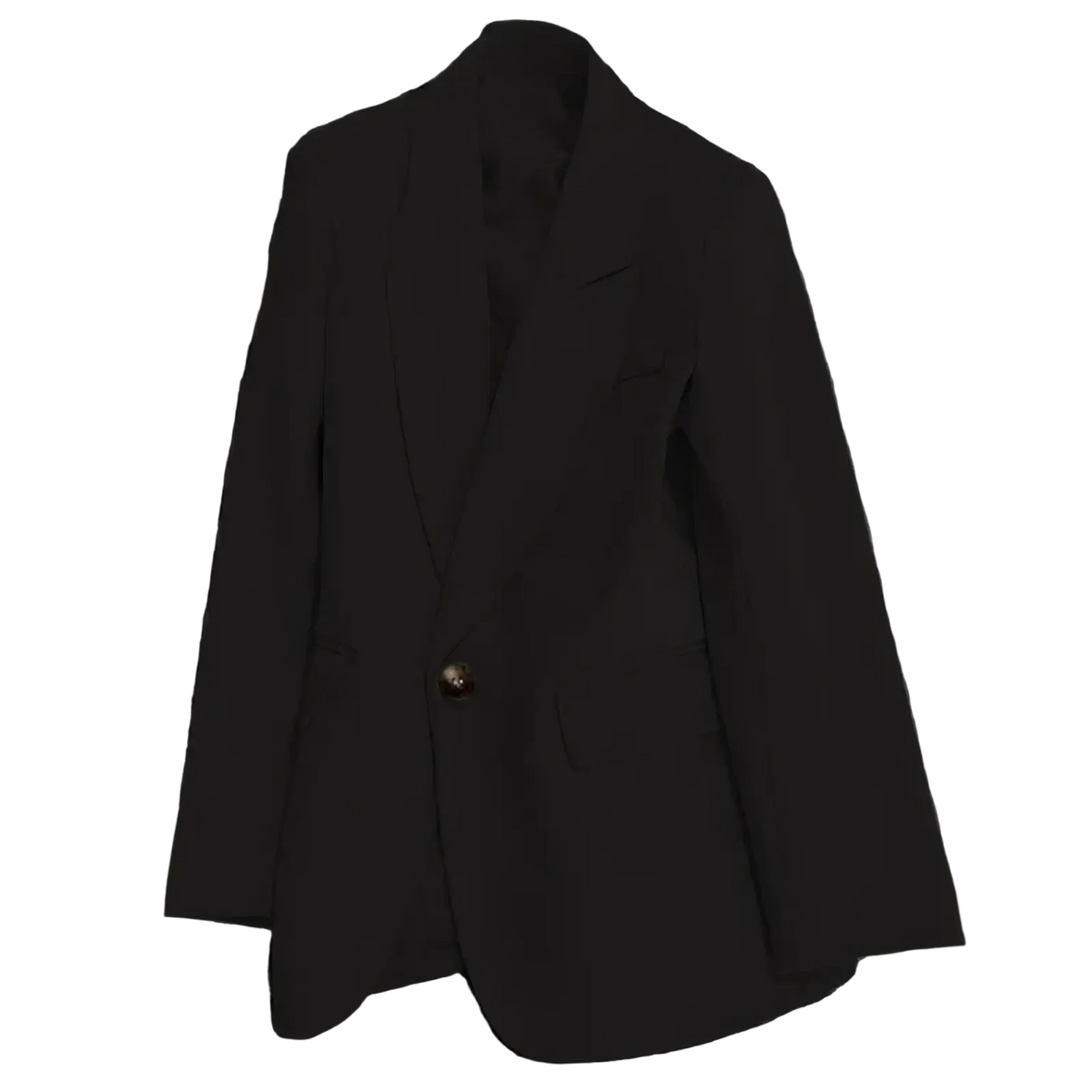 Black women coffee blazer single button casual suit jacket with structured shoulders for a polished look