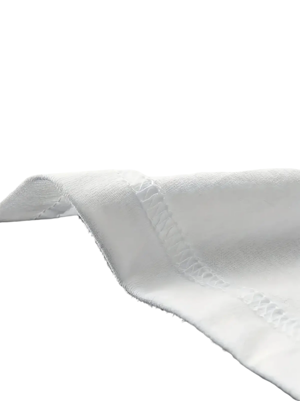 White cotton fabric with neat double-stitched hem on women floral daisy white short sleeve t shirt