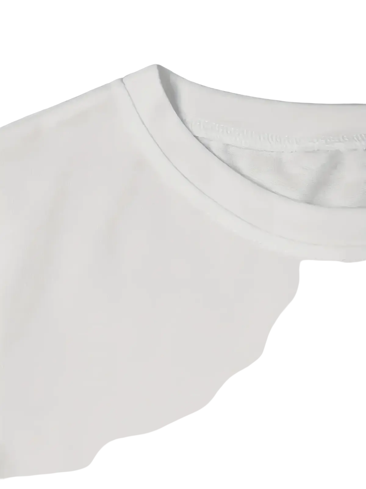 White short sleeve t shirt for women with floral daisy design and smooth plain fabric crew neck style