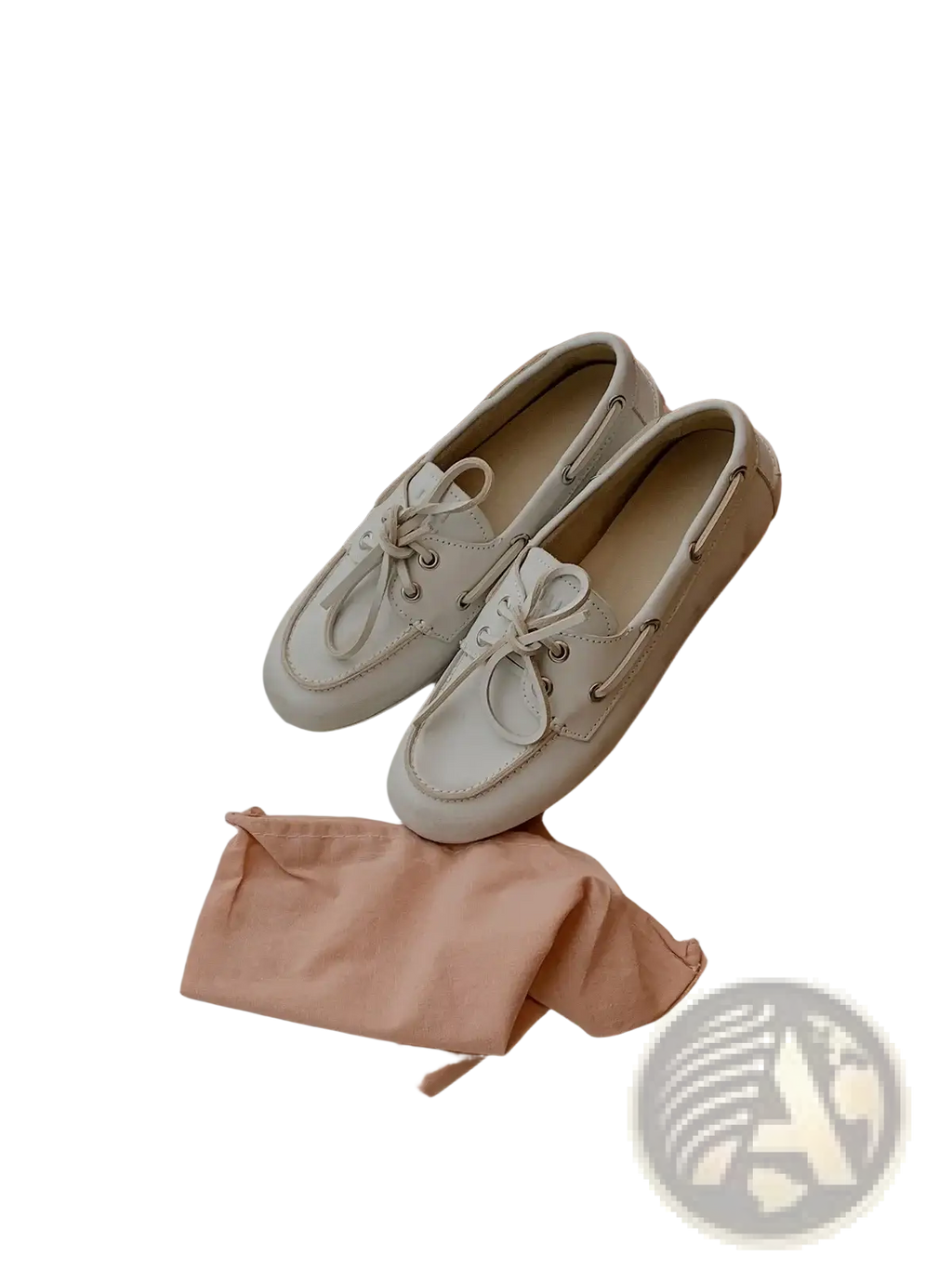 A pair of women genuine leather white lace up loafers with a classic minimalist design
