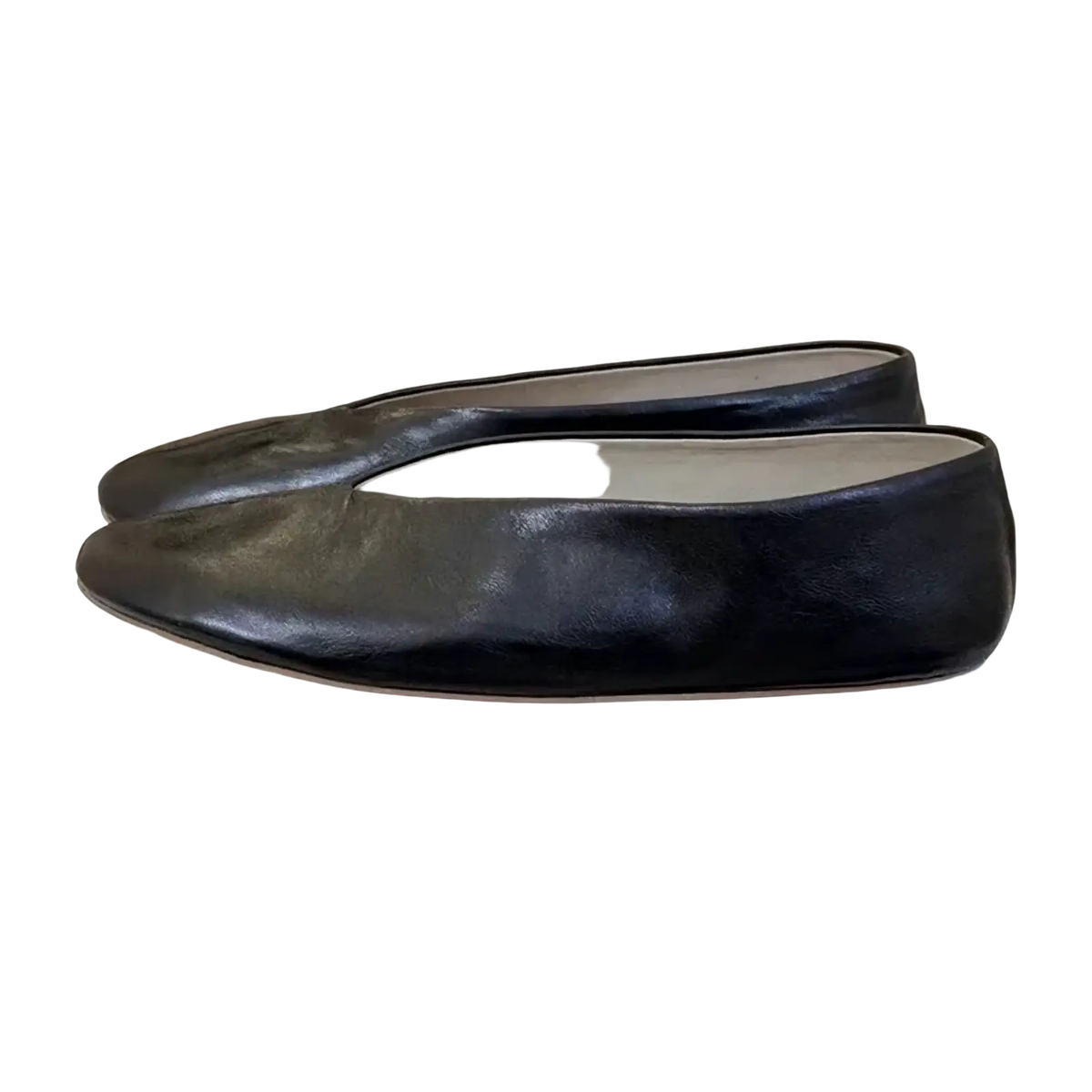 Women genuine leather loafers flat shoes black leather ballet flats with a sleek minimalist design