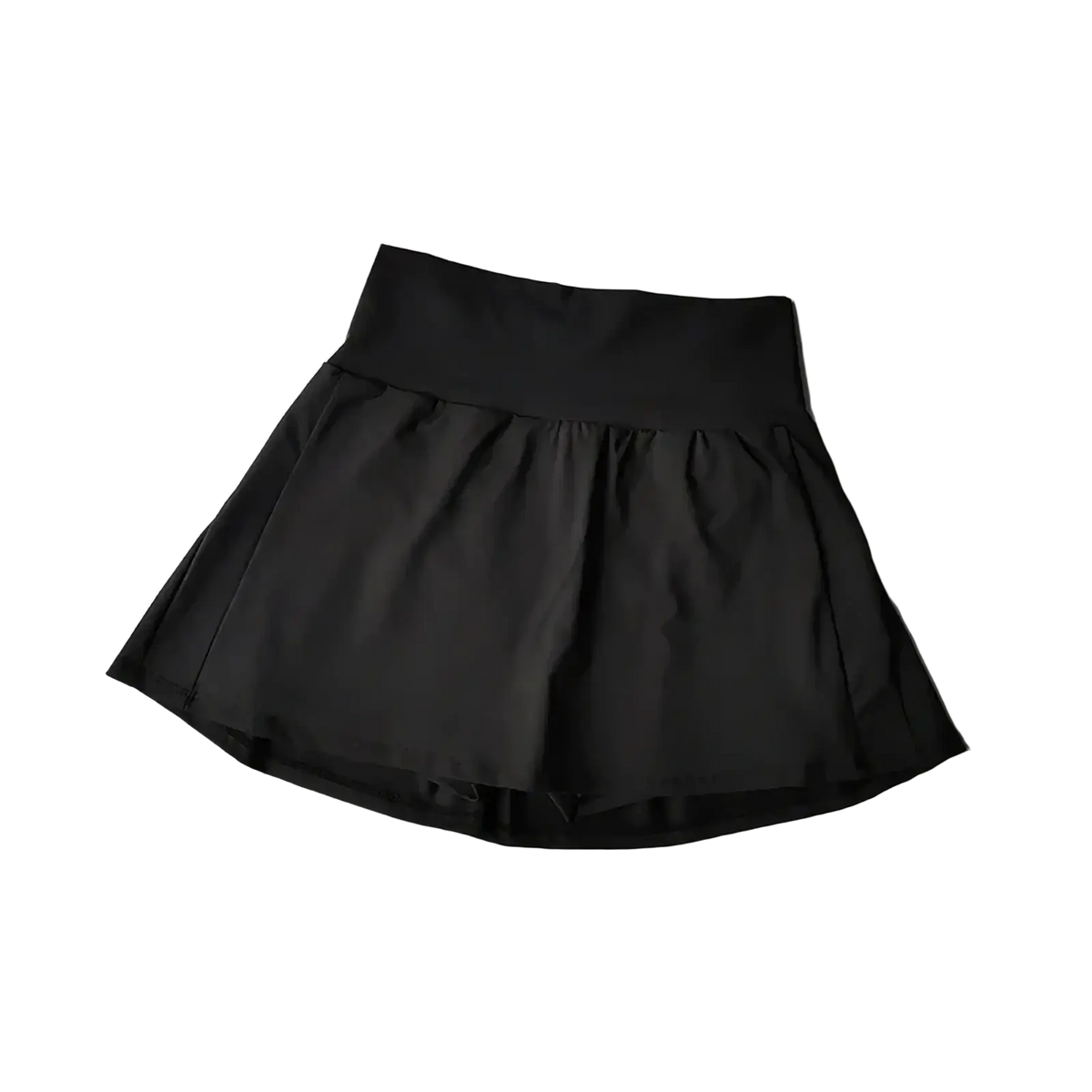 Black high waist tennis skirt with pleated soft fabric designed for quick dry athletic performance