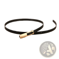 Black leather women leather belt with a slim gold-tone rectangular buckle from the red black white set