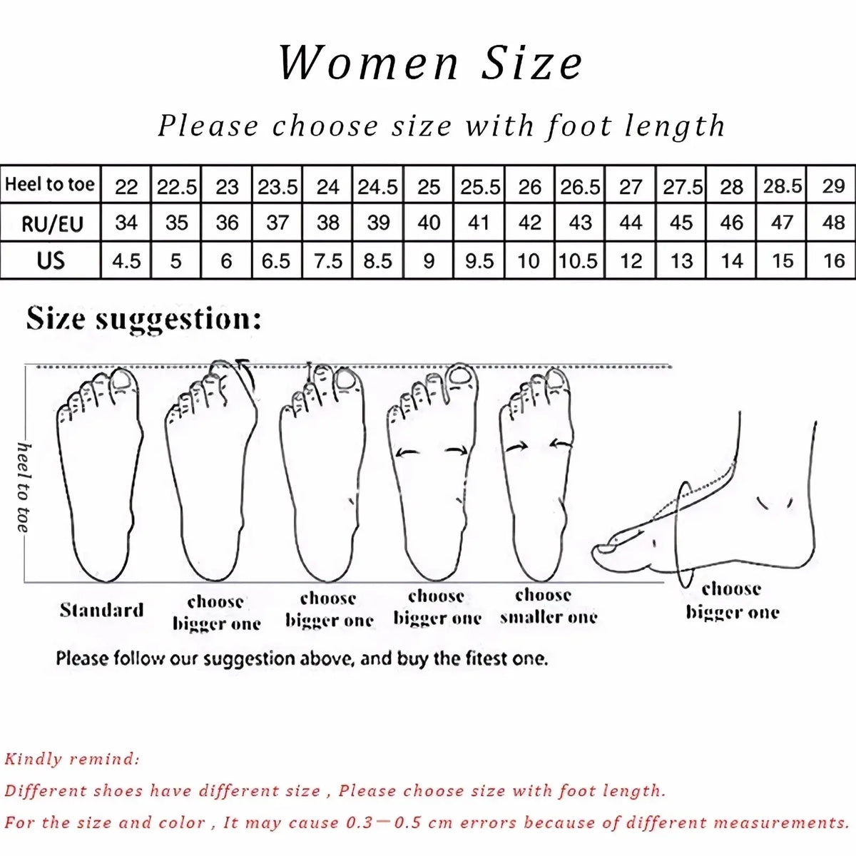Women leather loafers flat casual shoes size chart showing foot length measurements in international sizing systems