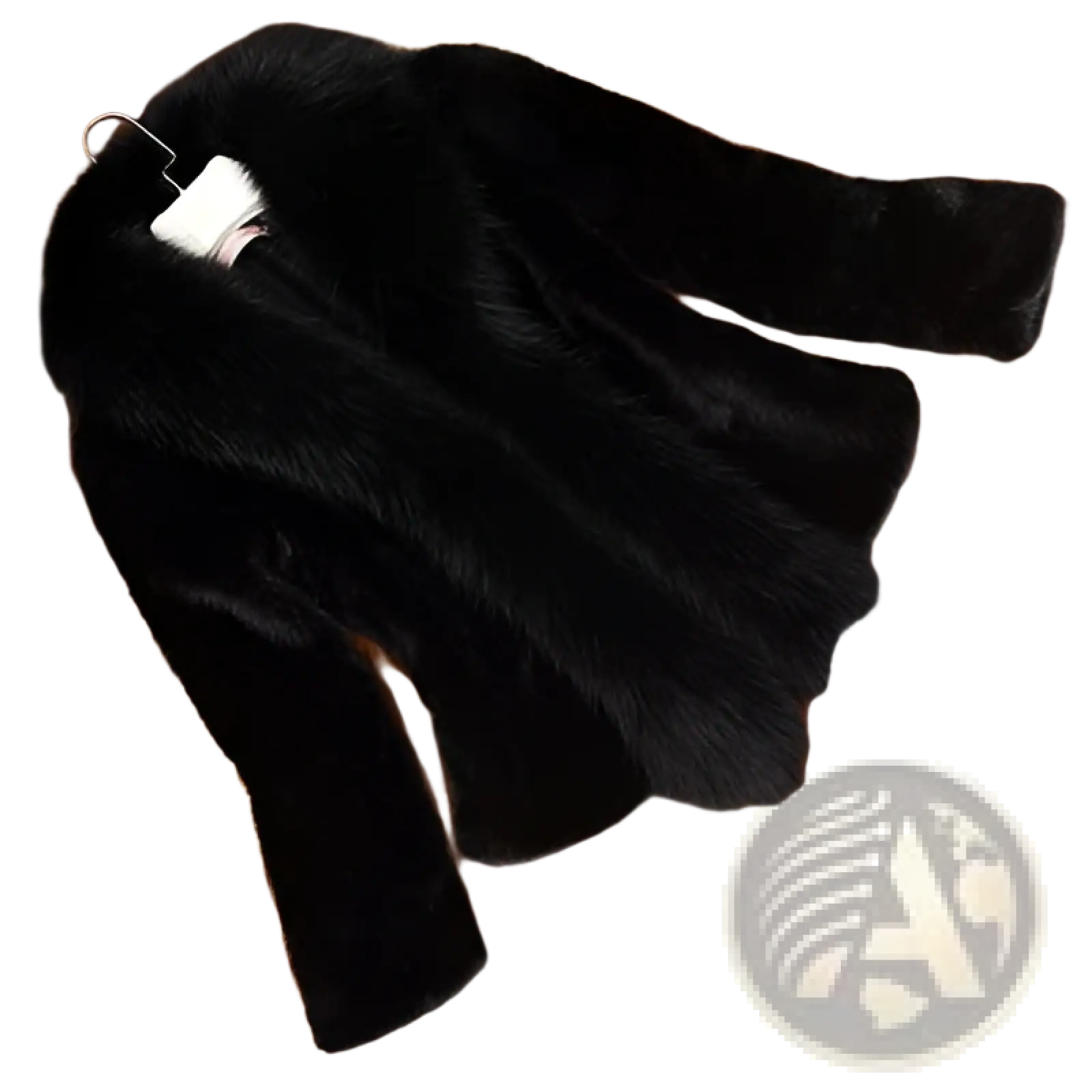Black women padded coat with faux fur collar featuring a plush texture and long sleeves for winter wear
