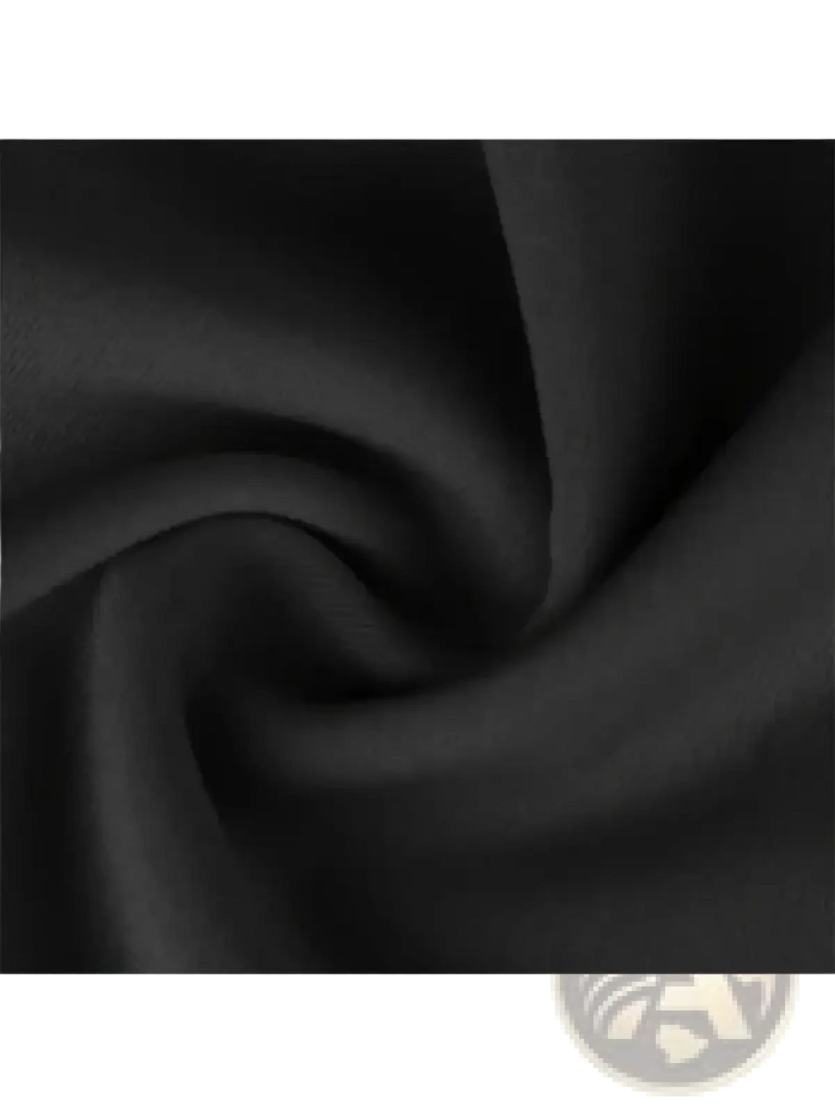 Black satin fabric with smooth glossy finish and subtle sheen used in women satin flared high waisted yoga pants