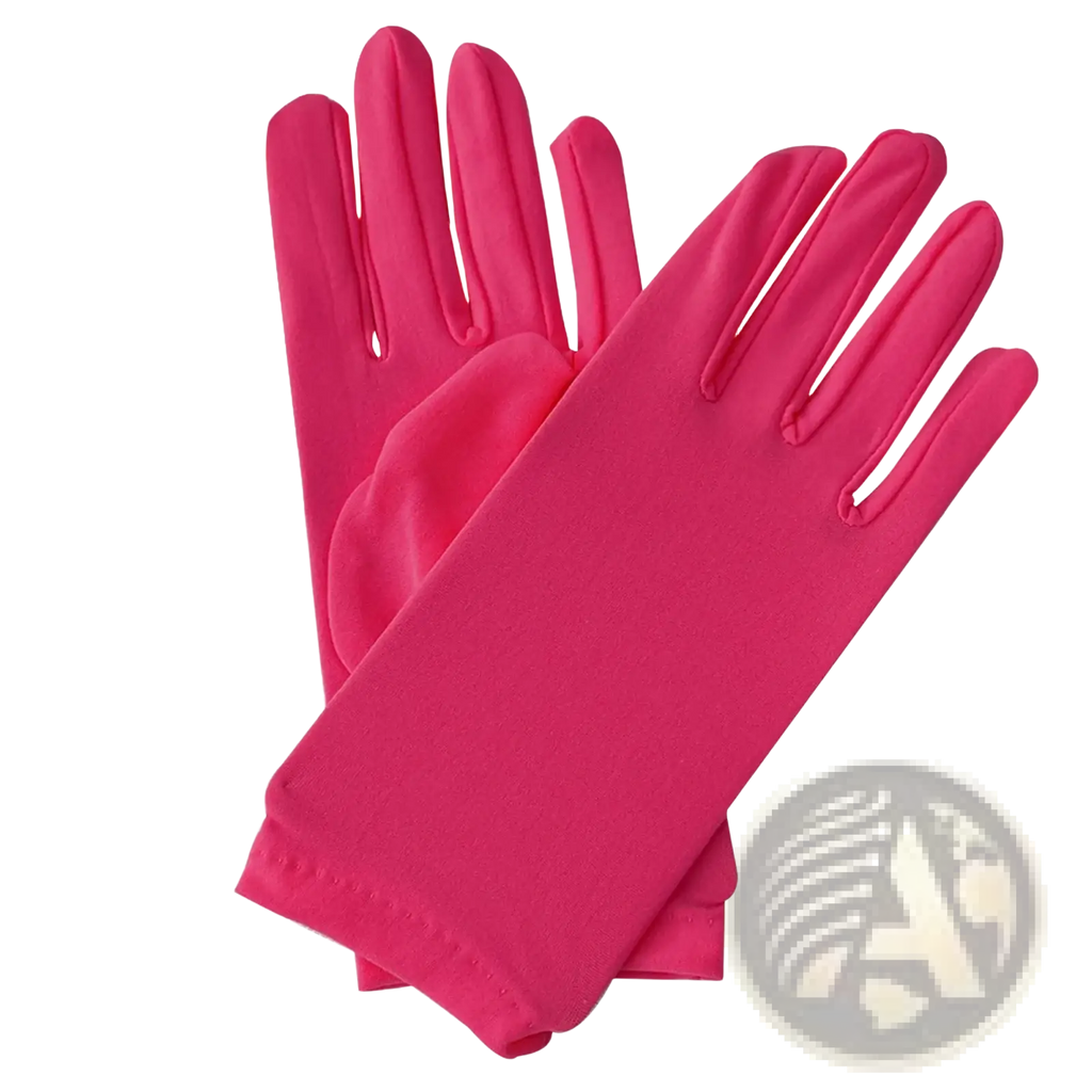 Women satin gloves vibrant red long elbow mittens made of glossy satin with smooth finish and stitched cuffs