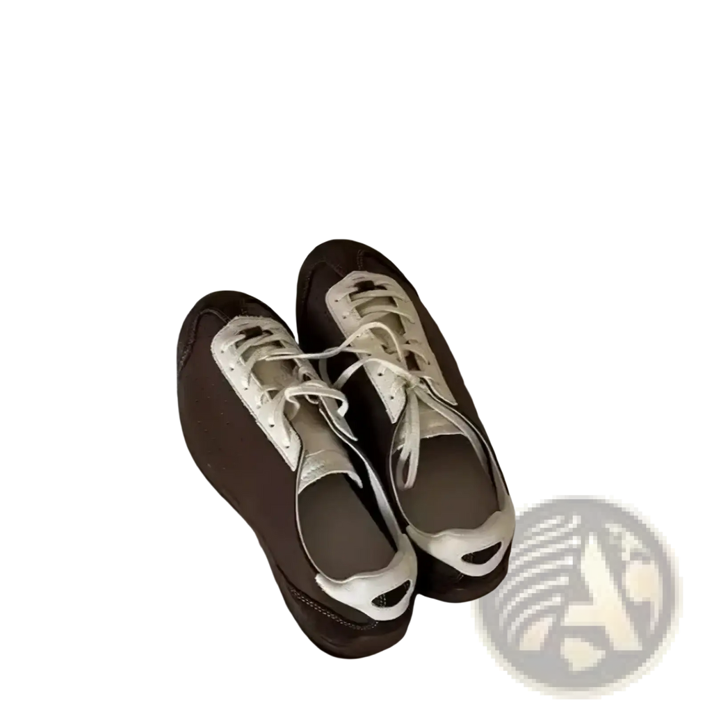 Brown leather women suede casual sneakers with white laces and breathable white accents for lightweight tennis use