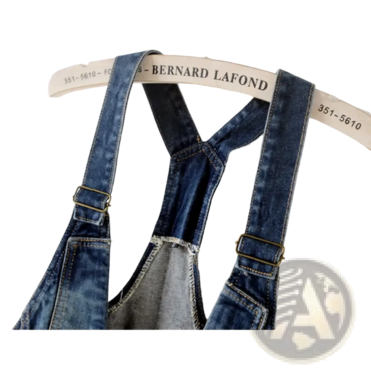 Blue denim overalls with adjustable straps and gold-toned buckles featured in women vintage denim vest slim sleeveless jacket