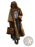Tan leather tote bag with top handles complementing women water resistant puff sleeve trench coat