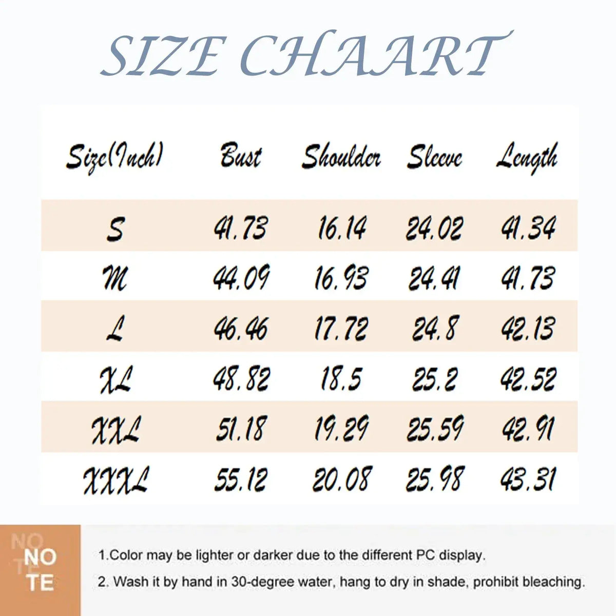 Size chart for women waterproof hooded trench coat maroon showing bust shoulder sleeve and length in inches from s to xxxl
