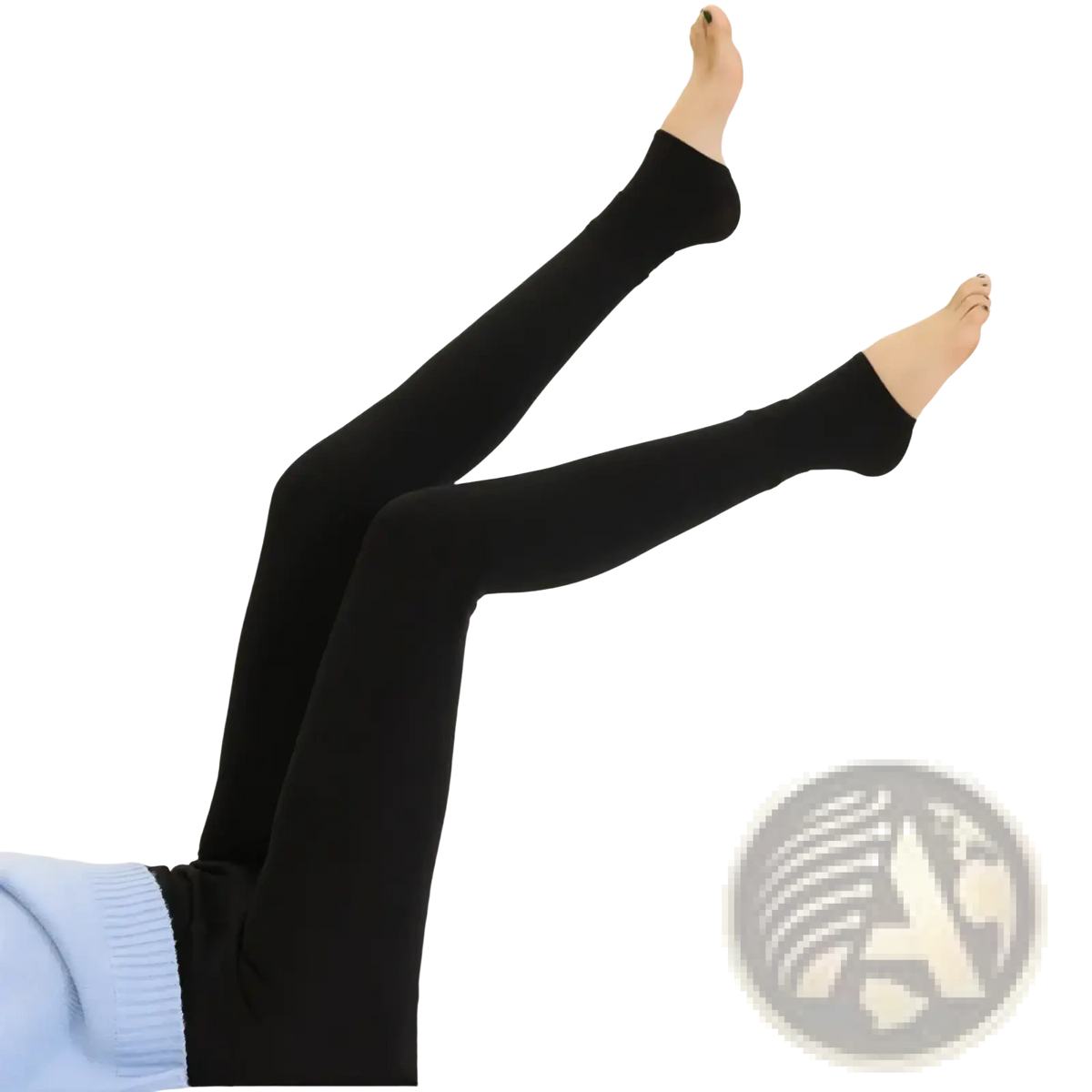 Black women winter warm fleece lined leggings with smooth stretchy material and ribbed cuffs for added comfort