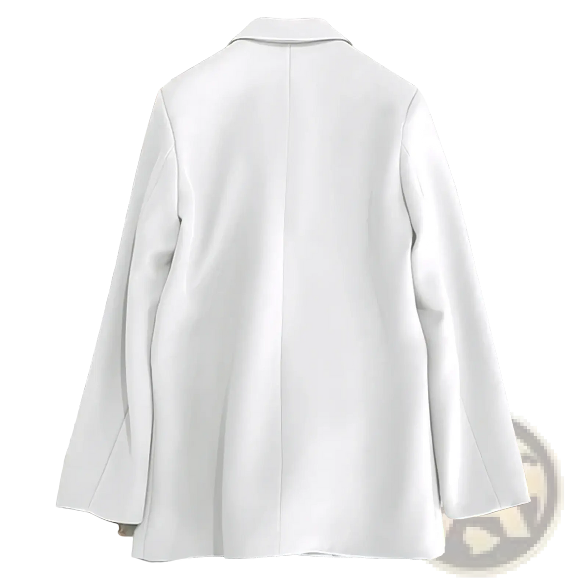 Women’s casual single button office blazer in sleek white with classic collar and structured smooth fabric