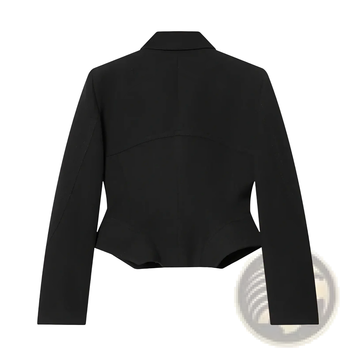 Black tailored peplum blazer with long sleeves designed for women’s chic slim spring office wear