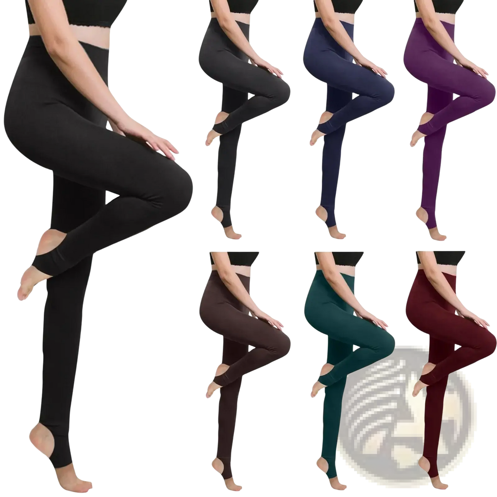 Black high waisted fleece lined warm winter leggings with an ankle cutout designed for cold weather use