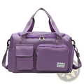 Purple buqingting women’s large capacity travel duffel bag with multiple zippered compartments and adjustable shoulder strap