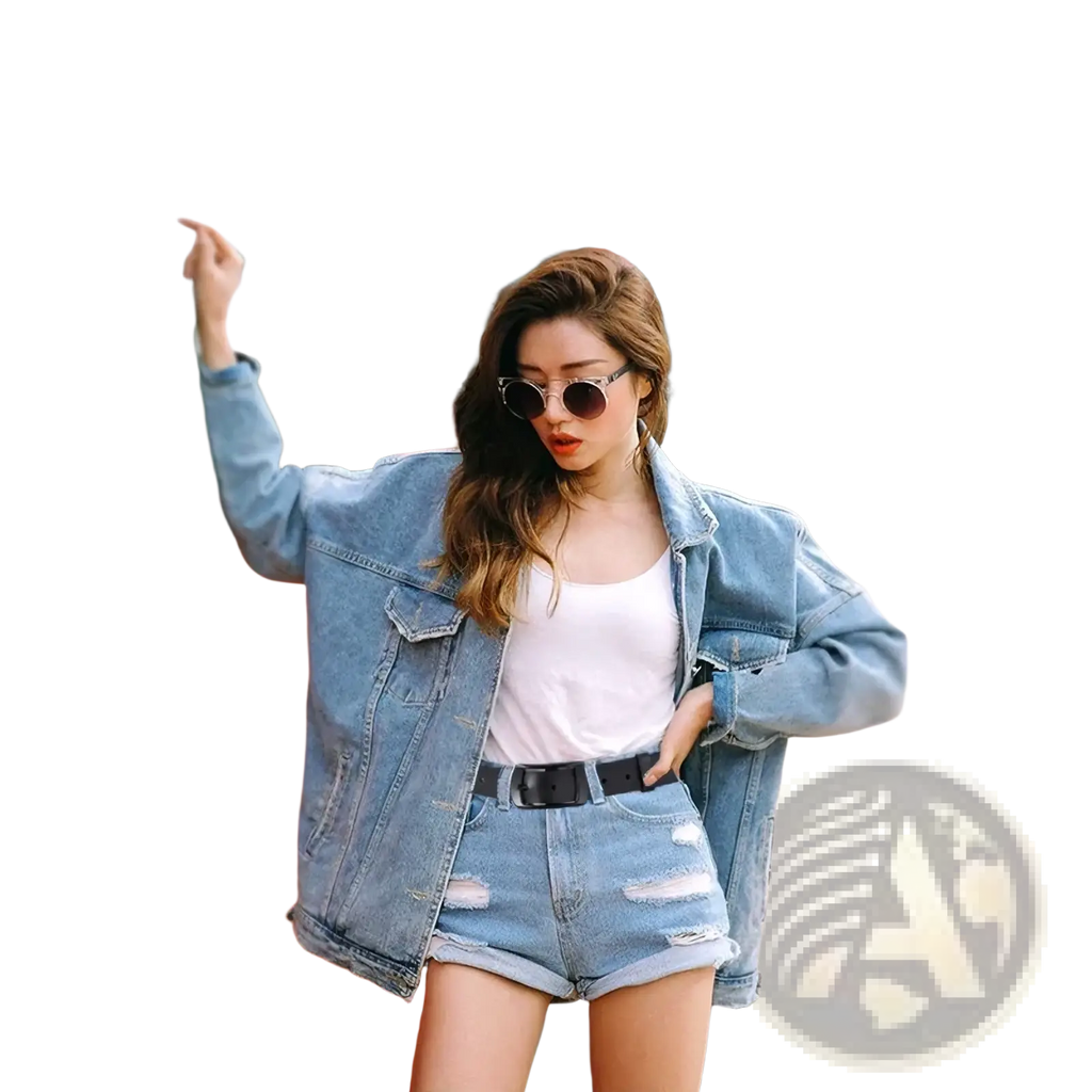 Women’s leather designer belt with pin buckle displayed on light-wash denim jacket with distressed details and rolled cuffs