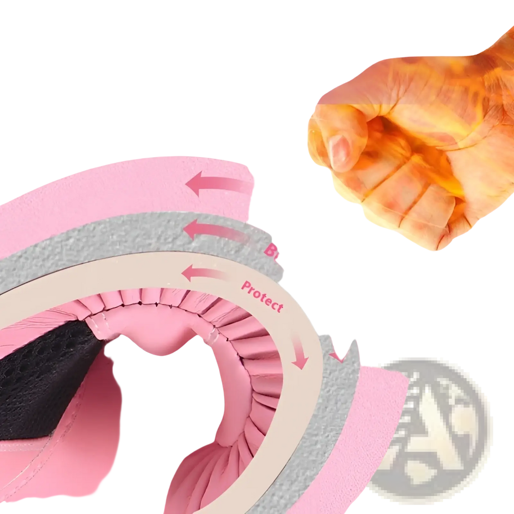 Women’s pink boxing gloves with three-layer combination liner for hand protection in training and sanda fight gear