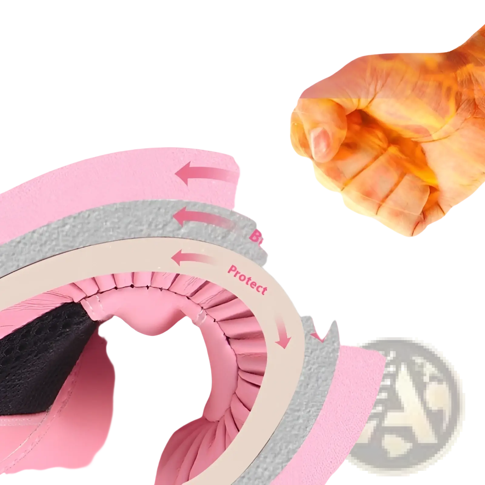 Women’s pink boxing gloves with three-layer combination liner for hand protection in training and sanda fight gear