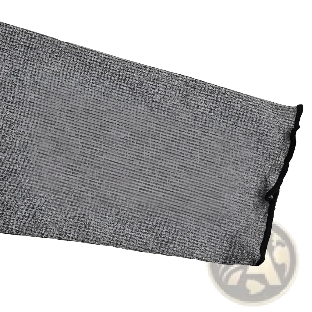 Women’s ruffled ribbed knit slim fit mock neck top showing gray ribbed knit sleeve with black trim edge