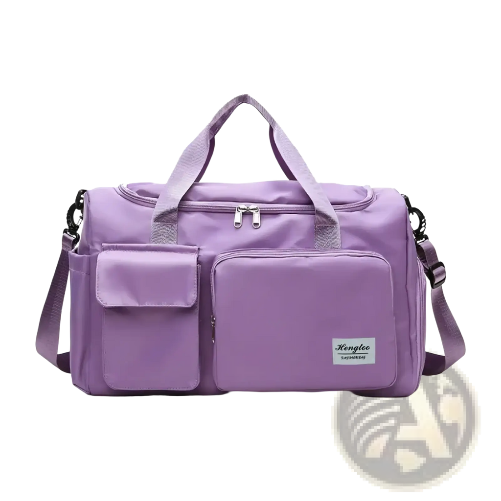 Purple kenglee women’s travel duffle bag with large capacity multiple pockets and adjustable shoulder strap