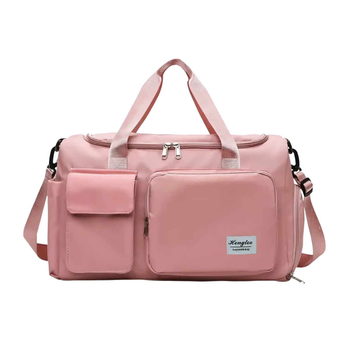 Pink kanglee women’s travel duffle bag with large capacity multiple pockets and adjustable shoulder strap for gym use