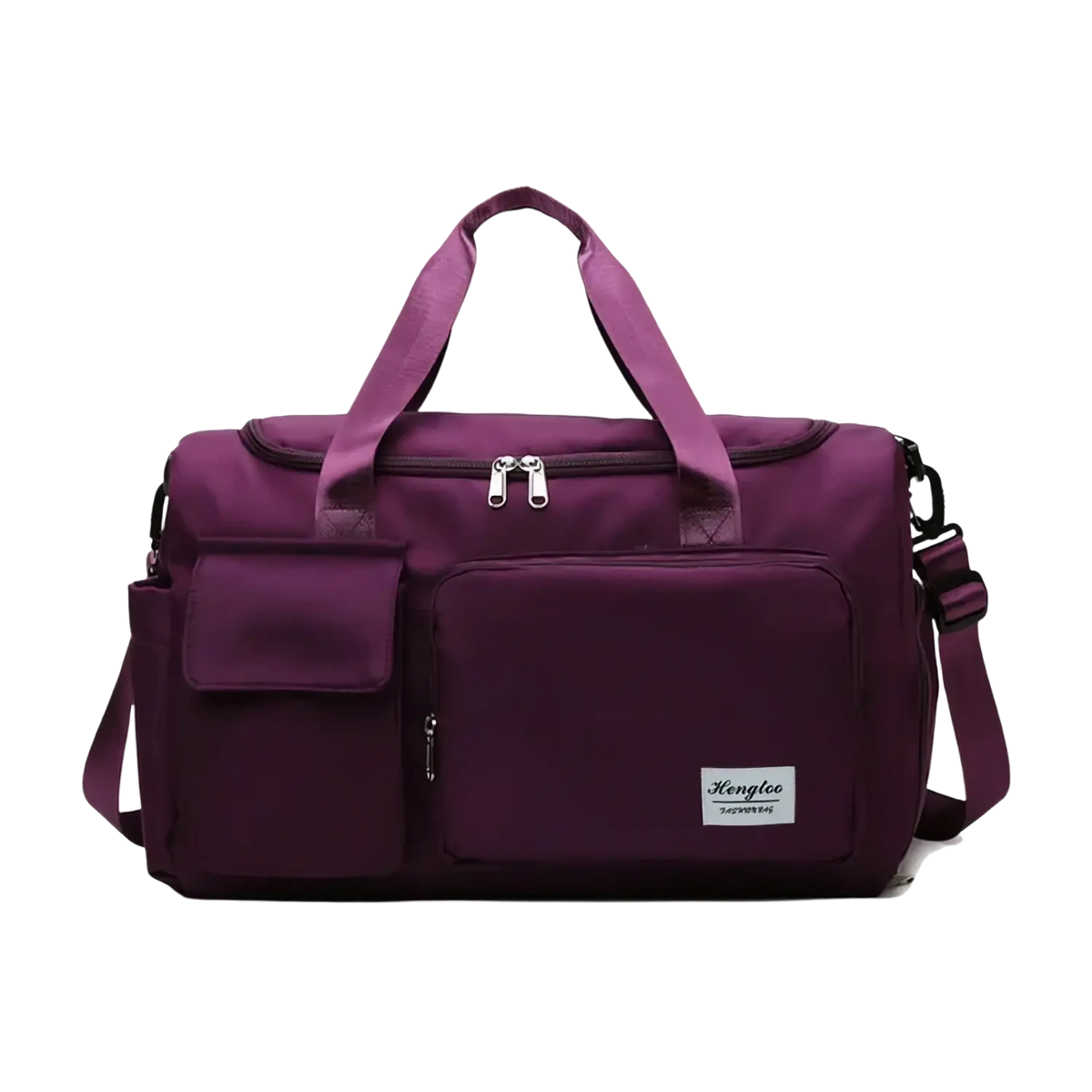 Purple kengloo large capacity women’s travel duffle bag with reinforced handles and detachable shoulder strap