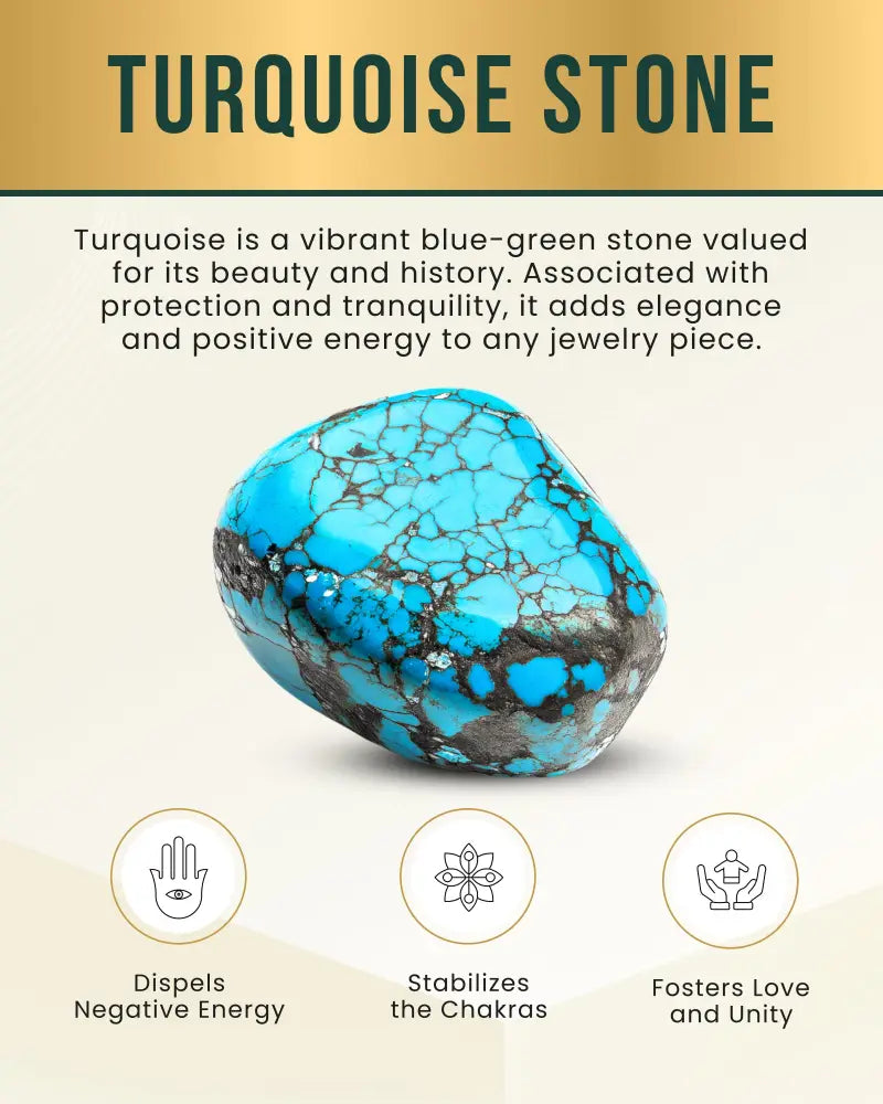 Women’s ultra strength pure copper turquoise magnetic bracelet with polished blue-green stone and natural dark veining