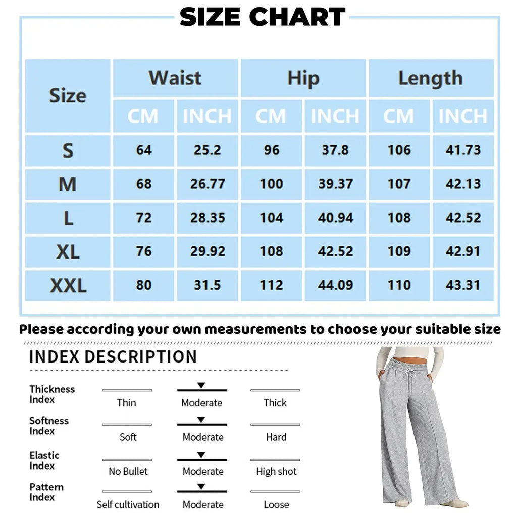 Light gray wide leg fleece lined sweatpants with drawstring waist and soft moderate elasticity pattern type