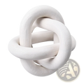 White textured pine wood knot sculpture featuring three linked chain design for decorative use
