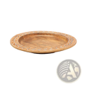 Wood charger plate 13 inch handcrafted wooden serving plate with warm natural finish and white inlay detailing along rim