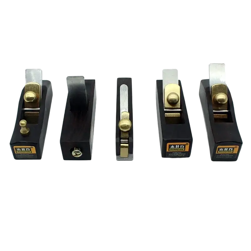 Black wood hand plane with brass accents and silver blade from wood hand planes set ebony woodworking tools