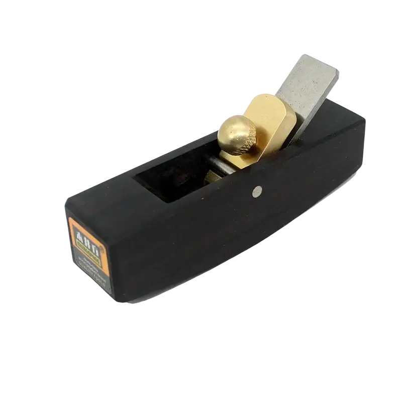 Black wooden hand plane with brass knob and adjustable blade from ebony wood hand planes set for woodworking tasks