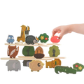 Wooden animal balancing building blocks featuring colorful animal and nature-themed cutouts for baby early education