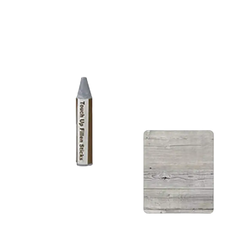 Grey touch-up filler stick with metallic silver tip and textured body for wooden furniture repair paint pen use