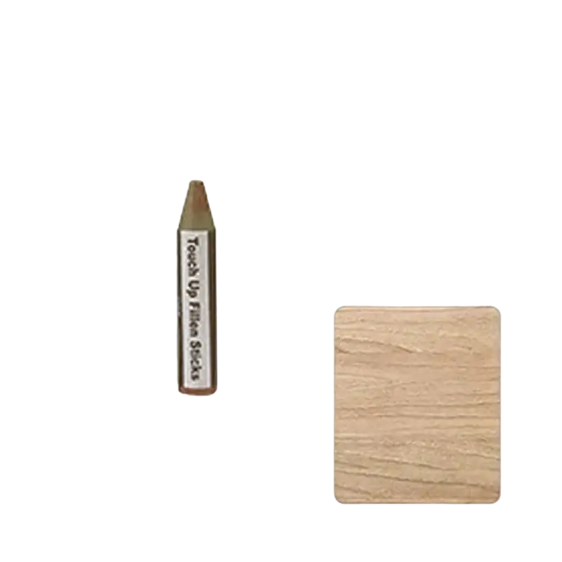 Oak-colored wooden furniture repair paint pen with tapered wooden tip labeled touch up filler sticks for scratch restoration