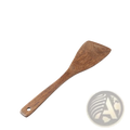 A 32cm wooden spatula with smooth natural brown finish and visible wood grain for non-stick cookware use