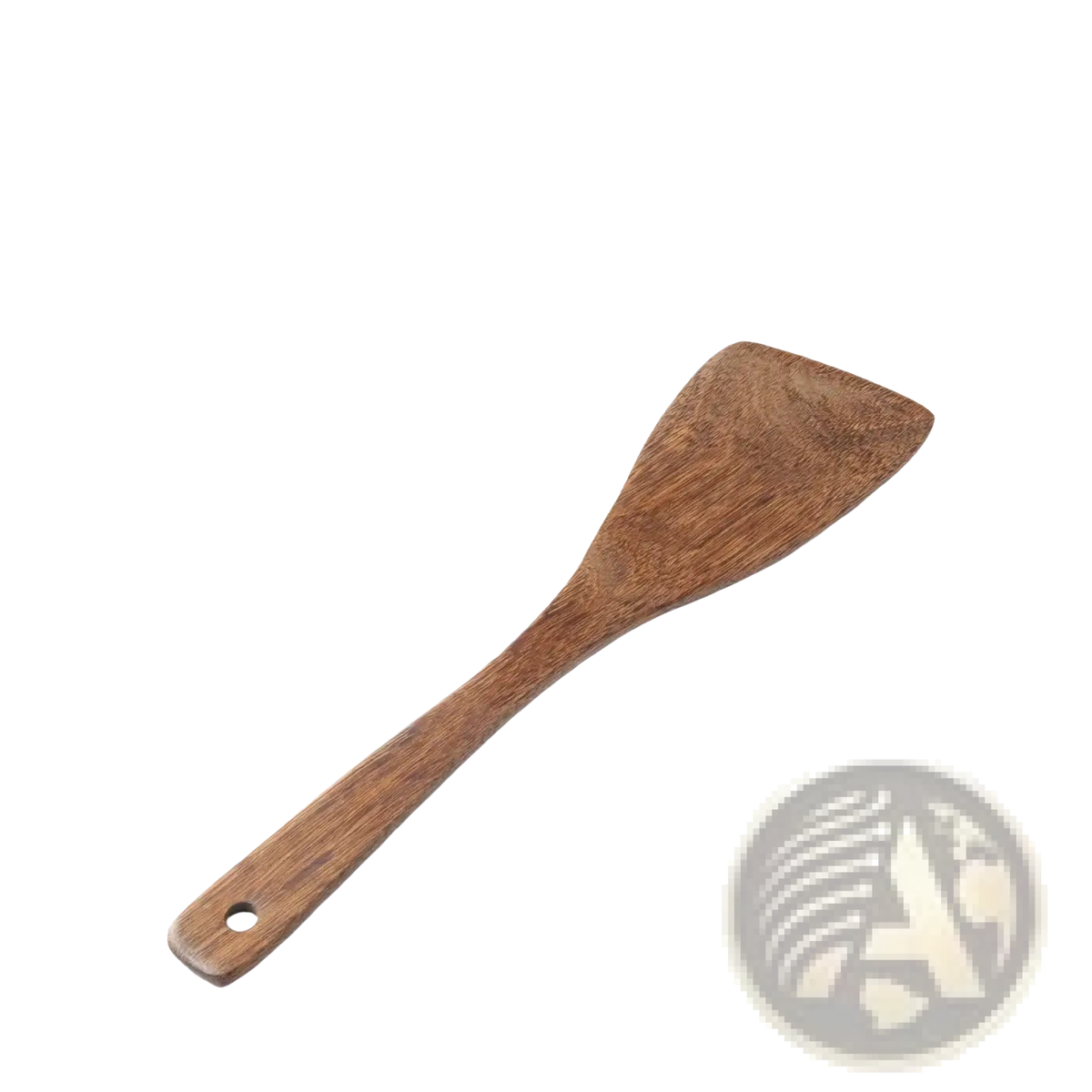 A 32cm wooden spatula with smooth natural brown finish and visible wood grain for non-stick cookware use