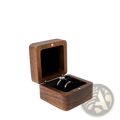 Black a4 double seat wooden ring box with smooth dark wood finish and black velvet interior for engagement proposals