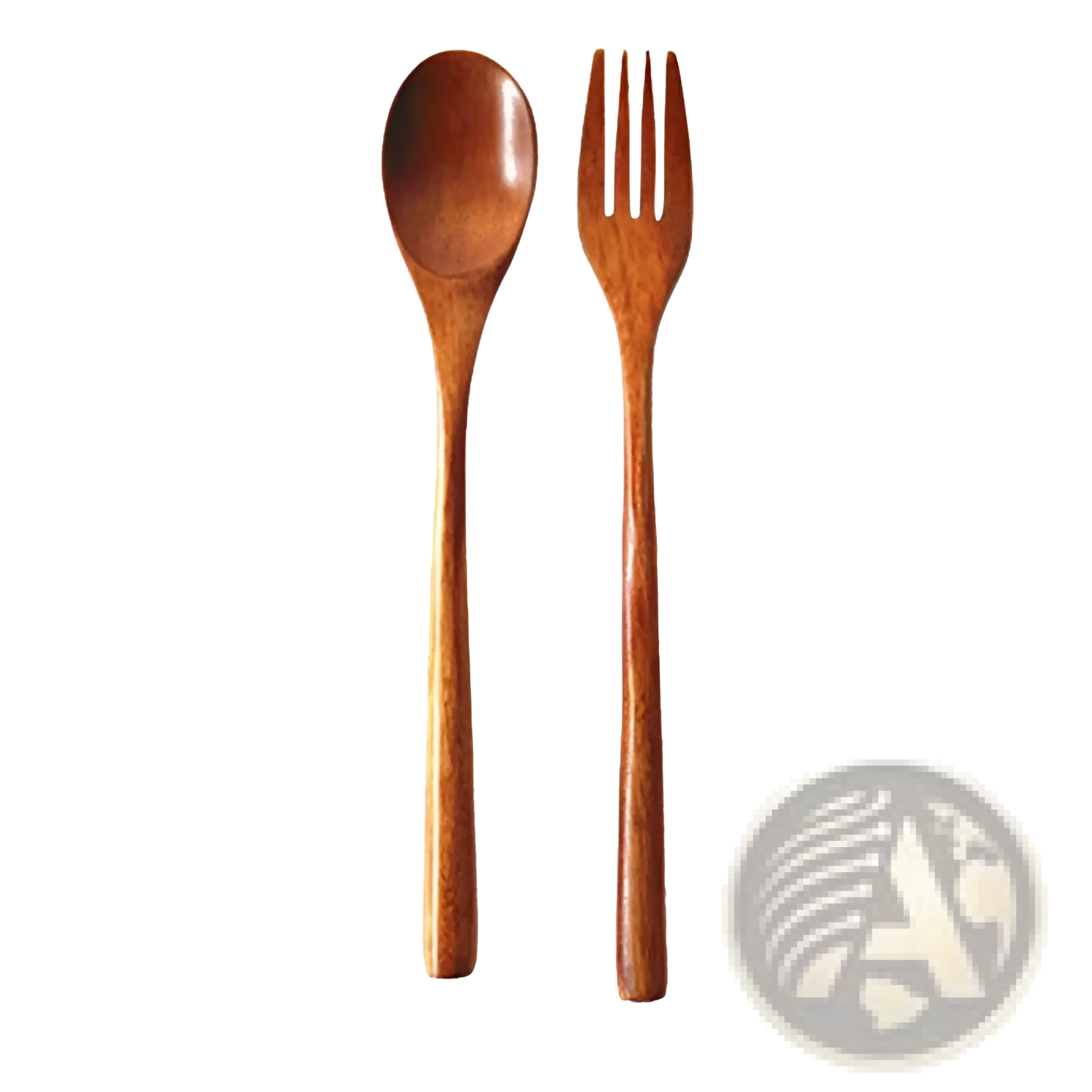A warm-toned wooden spoon and fork set featuring smooth natural wood grain in a 9 pack kitchen utensil tools collection