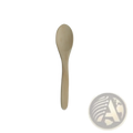A light beige natural wooden spoon 13cm long and 3cm wide from an eco-friendly kitchen utensil set