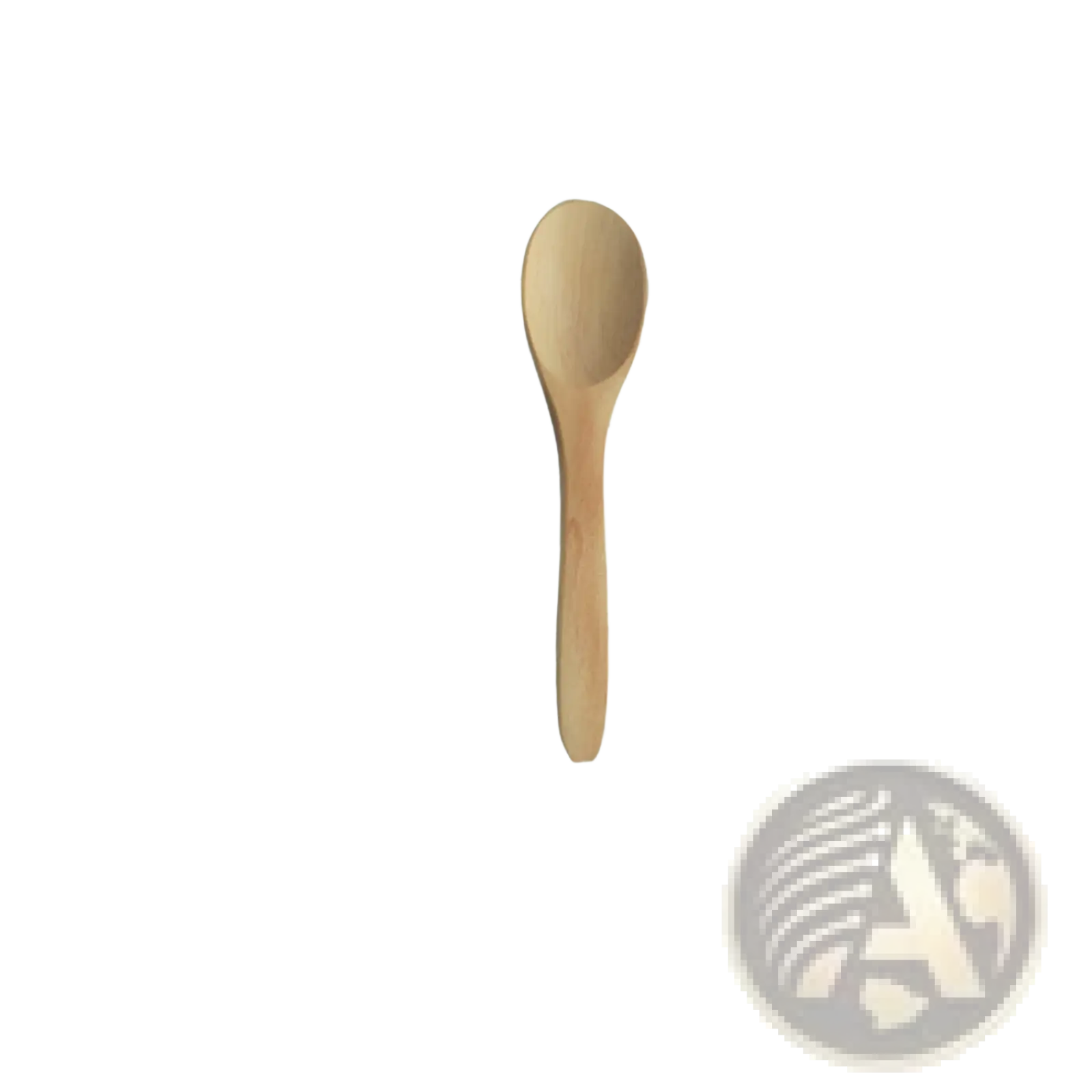 A light brown wooden spoon with a smooth natural finish measuring 13cm by 3cm from a wooden spoon set
