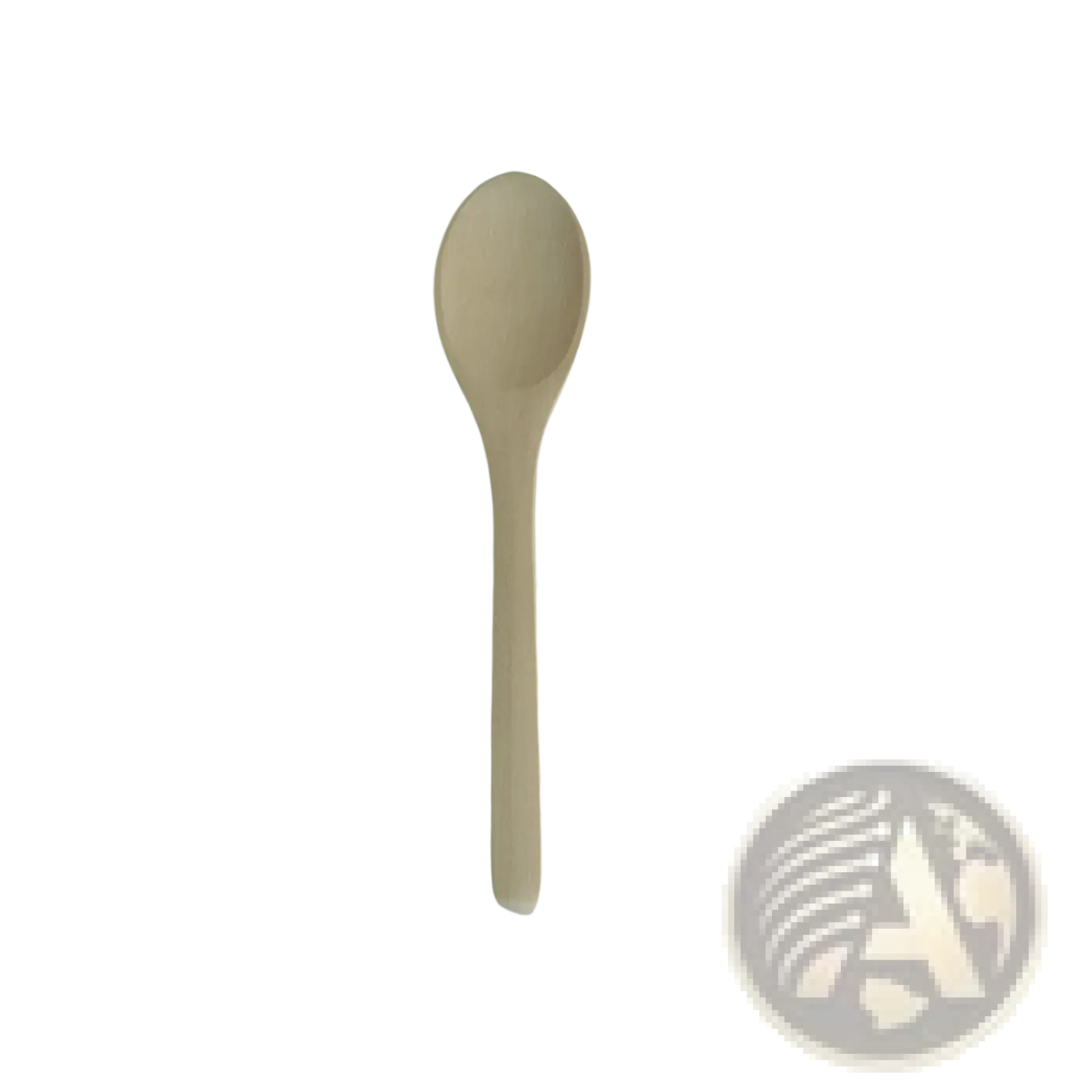 A light beige wooden spoon with smooth natural finish and rounded bowl from a natural eco-friendly kitchen utensil set