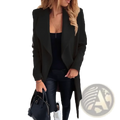 Black wool blend coat for women with a sleek tailored fit long sleeves perfect for winter wear
