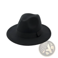Black wool felt fedora hat with matching ribbon band showcasing classic stylish headwear design