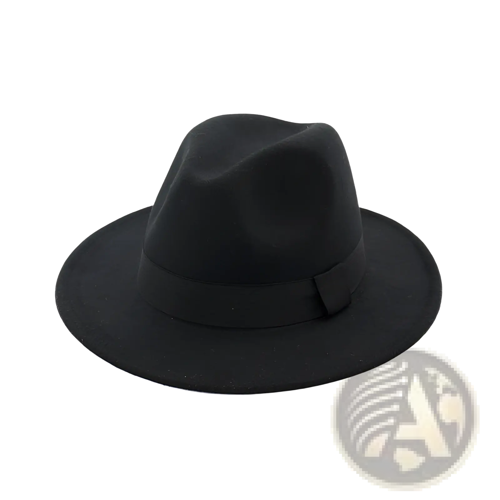 Black wool felt fedora hat with matching ribbon band showcasing classic stylish headwear design