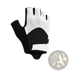 Workout gloves padded grip fitness gear showing black and white fingerless design with breathable mesh palm and reinforced backhand