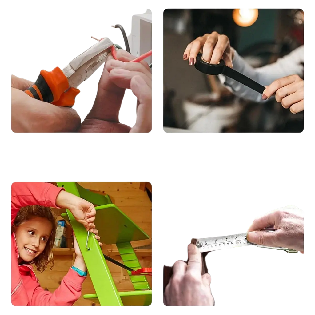 Wozobuy household hand tool set includes black matte electrical tape for securing wires and cables in diy projects
