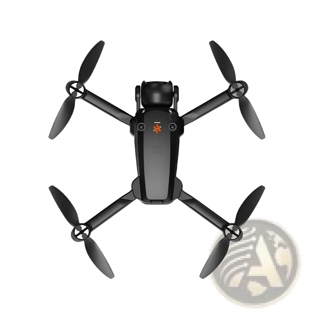 Black Xiaomi X5 camera drone with four propellers and central camera housing paired with screen remote and dual battery
